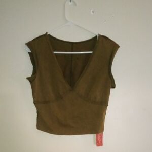 SHEIN  V-Neck Crop Top